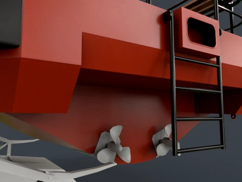 Ship Davit With Motorboat --99-- 3D Model