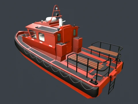 Ship Davit With Motorboat --99-- 3D Model