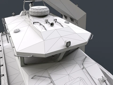 Ship Davit With Motorboat --99-- 3D Model