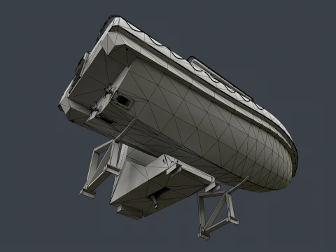 Ship Davit With Motorboat --99-- 3D Model