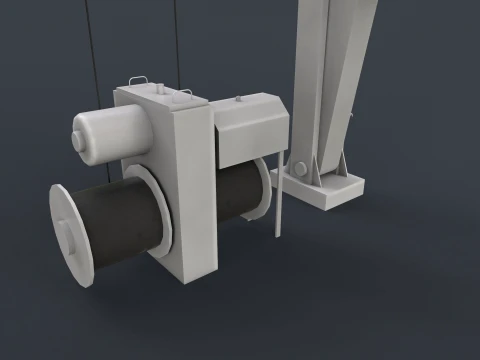 Ship Davit With Rescue Boat --100-- 3D Model