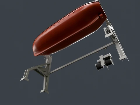 Ship Davit With Rescue Boat --100-- 3D Model