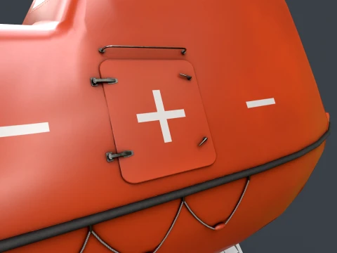 Ship Davit With Rescue Boat --100-- 3D Model