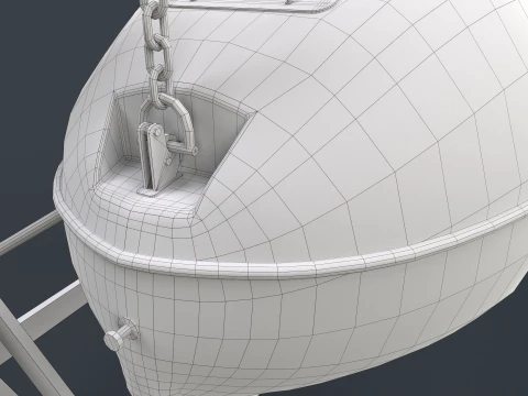 Ship Davit With Rescue Boat --100-- 3D Model