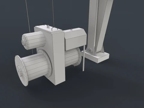 Ship Davit With Rescue Boat --100-- 3D Model