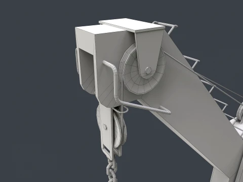 Ship Davit With Rescue Boat --100-- 3D Model