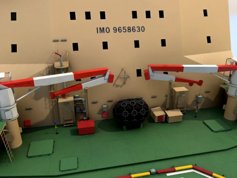 Ship Deck Crane --101-- 3D Model