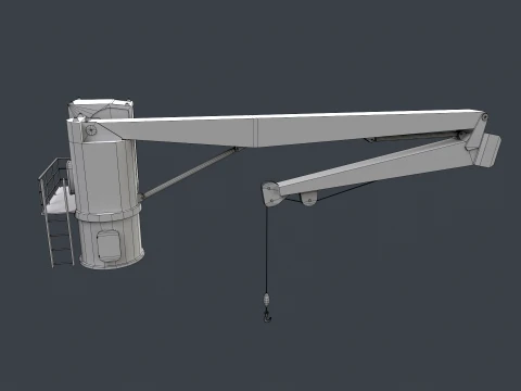 Ship Deck Crane --101-- 3D Model