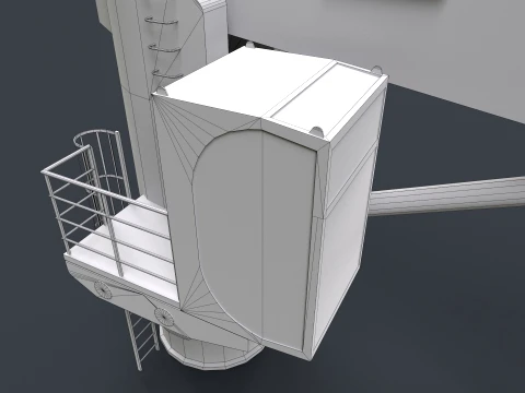 船舶用デッキクレーン --102-- 3Dモデル