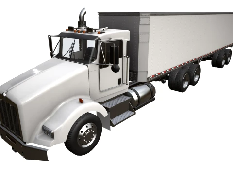 Rimorchio furgonato Kenworth T800 --165-- Modello 3D