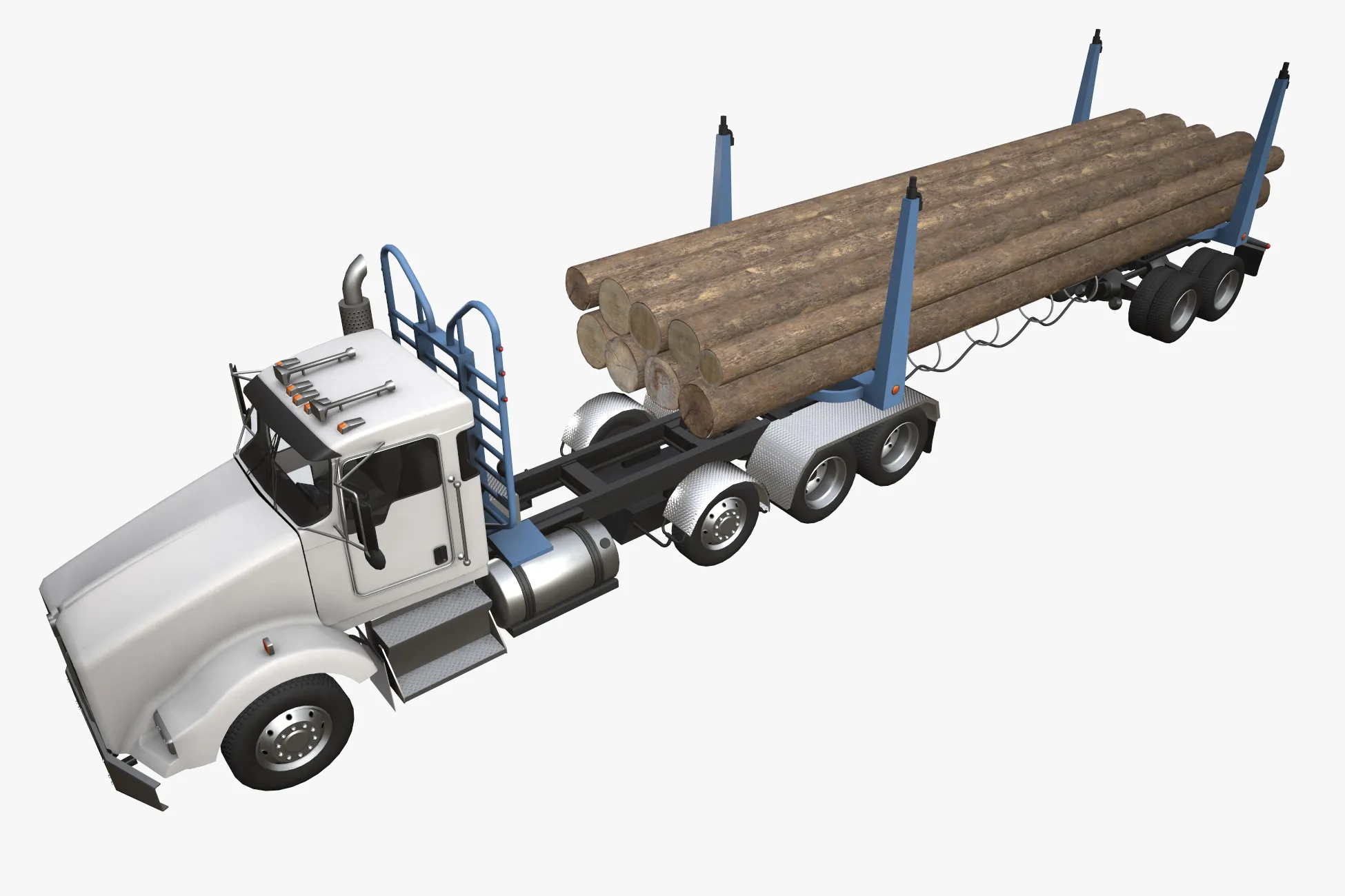 Caminhão de toras Kenworth T800 --172-- Modelo 3D .c4d .max .obj .3ds .fbx .stl .blend
