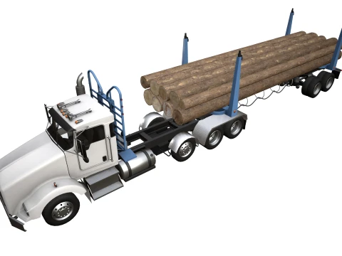 Camion per tronchi Kenworth T800 --172-- Modello 3D
