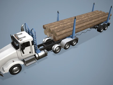 Caminh&atilde;o de toras Kenworth T800 --172-- Modelo 3D