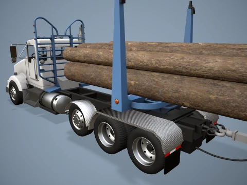 Caminh&atilde;o de toras Kenworth T800 --172-- Modelo 3D