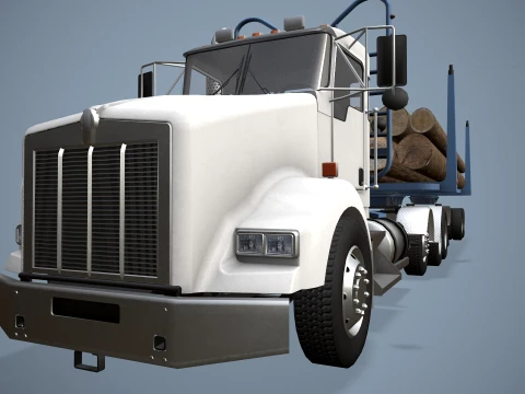 Caminh&atilde;o de toras Kenworth T800 --172-- Modelo 3D