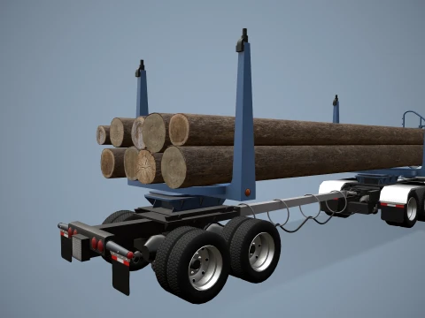 Caminh&atilde;o de toras Kenworth T800 --172-- Modelo 3D