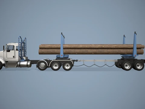 Caminh&atilde;o de toras Kenworth T800 --172-- Modelo 3D