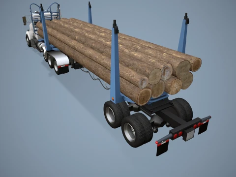 Caminh&atilde;o de toras Kenworth T800 --172-- Modelo 3D