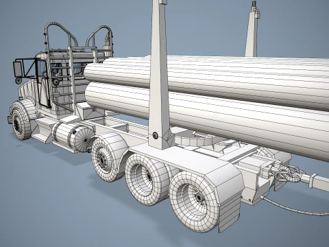 Caminh&atilde;o de toras Kenworth T800 --172-- Modelo 3D