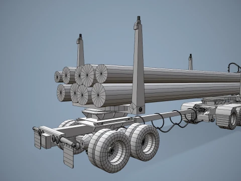 Caminh&atilde;o de toras Kenworth T800 --172-- Modelo 3D