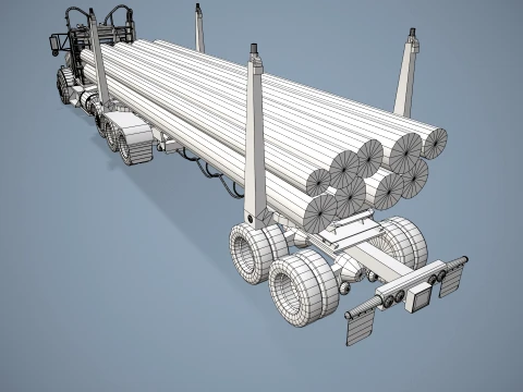 Caminh&atilde;o de toras Kenworth T800 --172-- Modelo 3D
