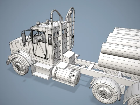 Caminh&atilde;o de toras Kenworth T800 --172-- Modelo 3D