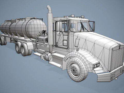Kenworth T800 Oil Truck --173-- 3D Model
