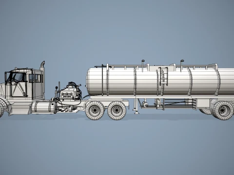 Kenworth T800 Oil Truck --173-- 3D Model