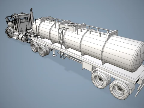 Kenworth T800 Oil Truck --173-- 3D Model