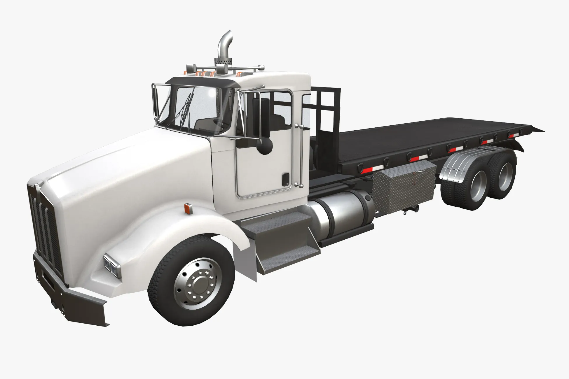 Kenworth T800 Platform Truck --174-- 3D Model .c4d .max .obj .3ds .fbx .stl .blend