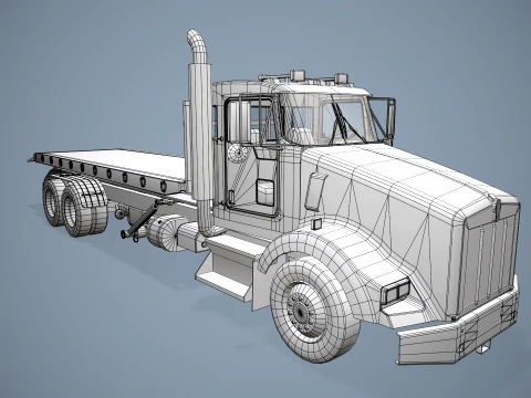 Kenworth T800 Platform Truck --174-- 3D Model