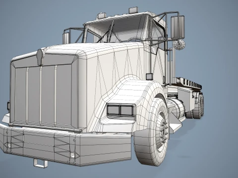 Kenworth T800 Platform Truck --174-- 3D Model