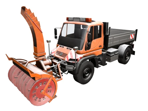Autocarro spazzaneve Unimog U500 --180-- Modello 3D