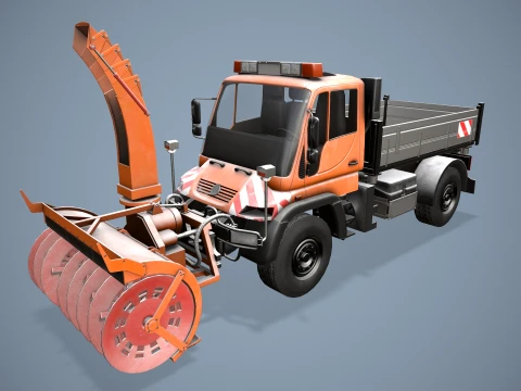 Unimog U500 Snow Plow Truck --180-- 3D Model