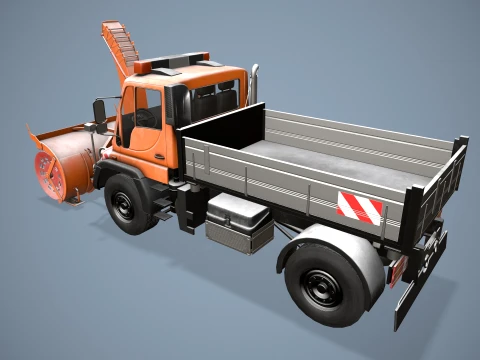 Unimog U500 Snow Plow Truck --180-- 3D Model