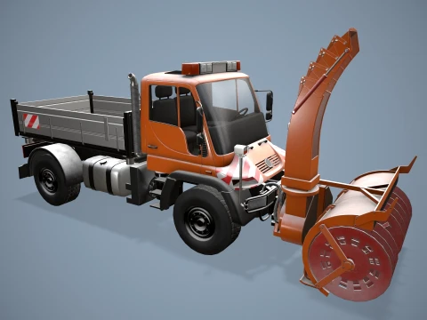 Unimog U500 Snow Plow Truck --180-- 3D Model