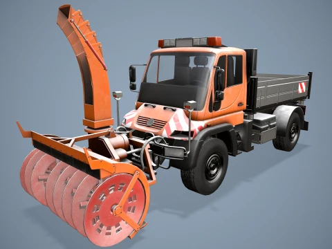 Unimog U500 Snow Plow Truck --180-- 3D Model