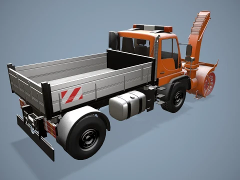 Unimog U500 Snow Plow Truck --180-- 3D Model