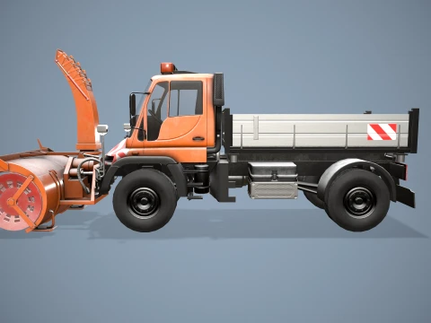 Unimog U500 Snow Plow Truck --180-- 3D Model