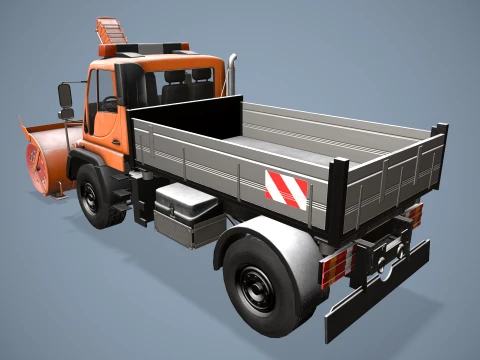Unimog U500 Snow Plow Truck --180-- 3D Model