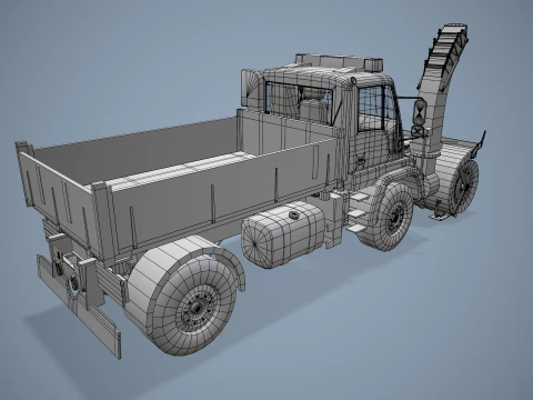 Unimog U500 Snow Plow Truck --180-- 3D Model