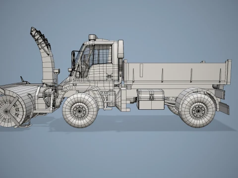 Unimog U500 Snow Plow Truck --180-- 3D Model