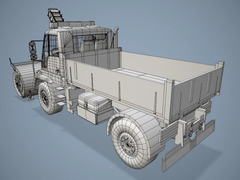 Unimog U500 Snow Plow Truck --180-- 3D Model