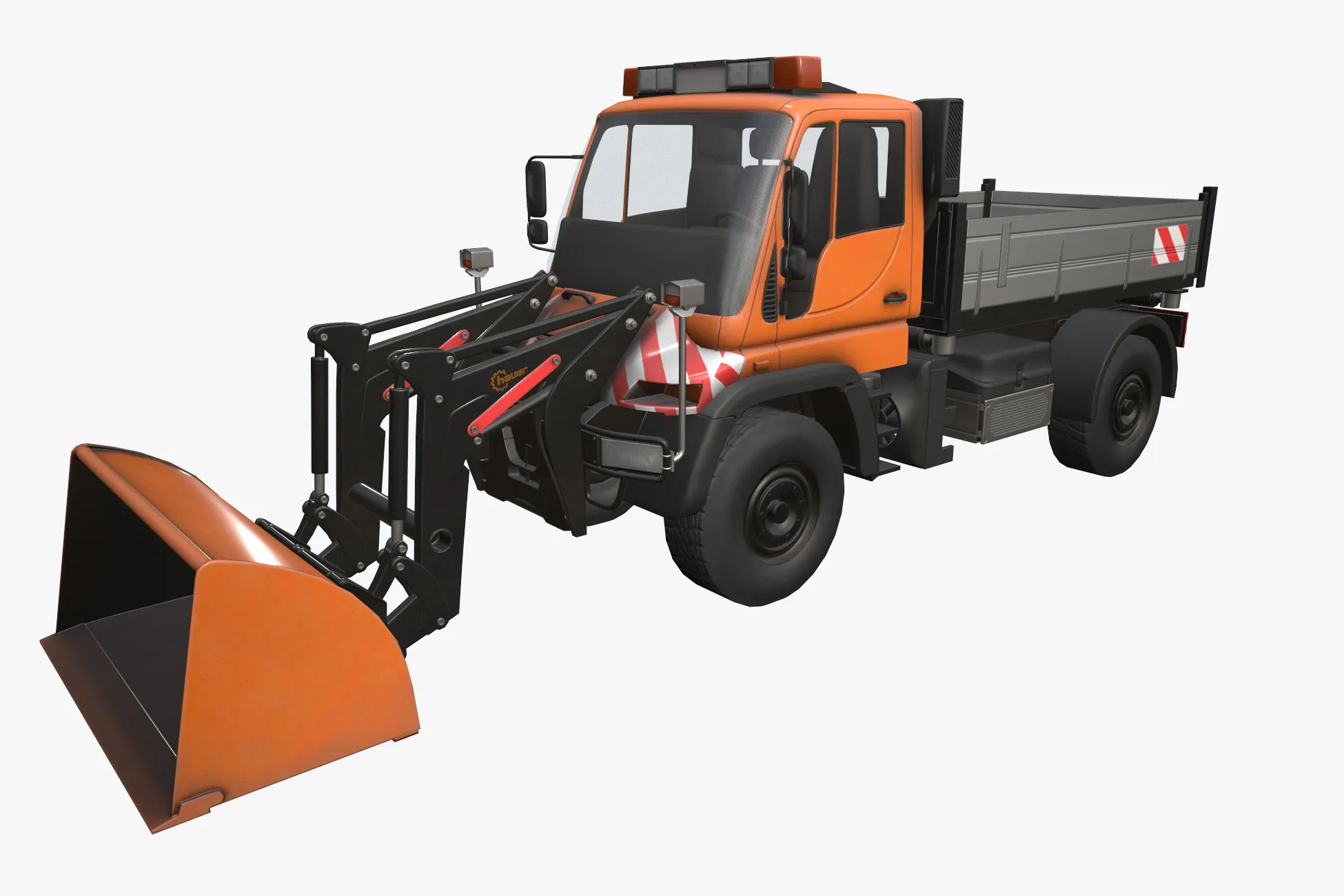 Unimog U500 Front Loader Truck --182-- 3D Model .c4d .max .obj .3ds .fbx .stl .blend 