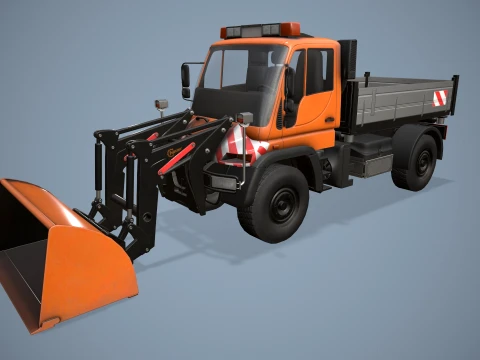 Unimog U500 Front Loader Truck --182-- 3D Model