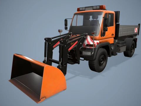Unimog U500 Front Loader Truck --182-- 3D Model