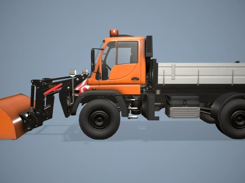 Unimog U500 Front Loader Truck --182-- 3D Model