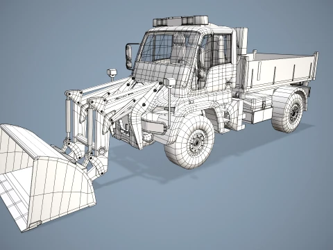 Unimog U500 Front Loader Truck --182-- 3D Model