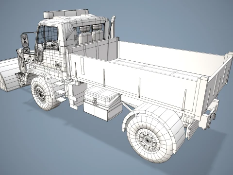 Unimog U500 Front Loader Truck --182-- 3D Model