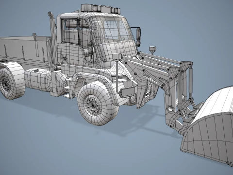 Unimog U500 Front Loader Truck --182-- 3D Model